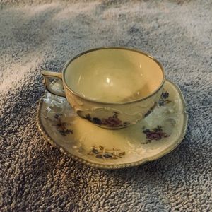 Vintage German floral cup and saucer small